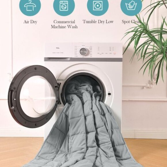 Cooling Weighted Blanket 12 LB Multi Sizes - Grey - Picture 7 of 7